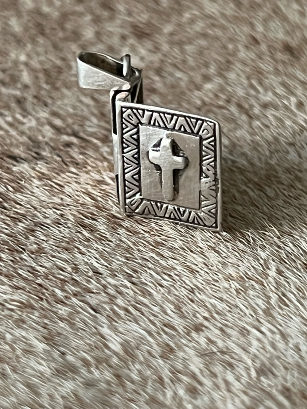 Vintage Sterling silver cross locket